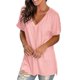 thumbnail image 4 of Puntoco - Camiseta de manga corta para mujer, cómoda, informal, cuello en V, color sólido Puntoco Puntoco-792, 4 of 7