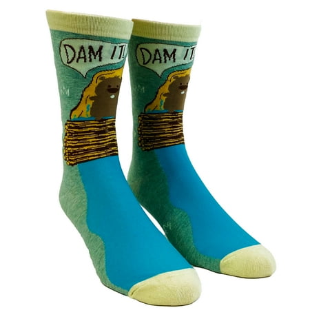 

Men s Dam It Socks Funny Beaver Dam Camping Novelty Graphic Footwear