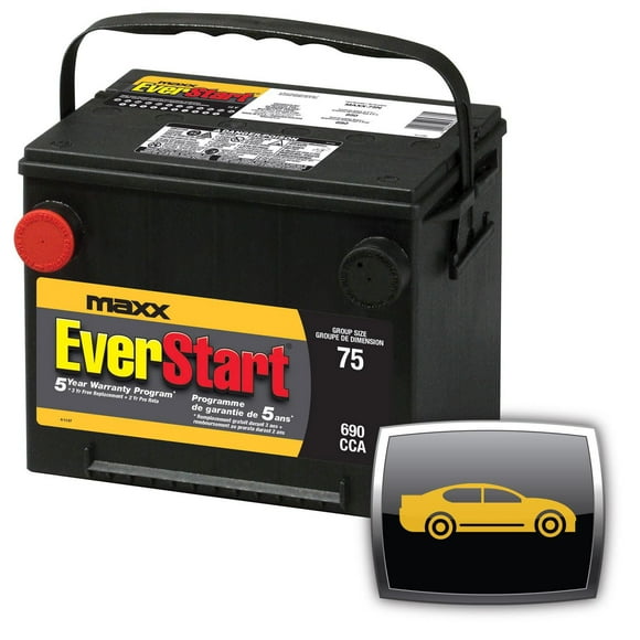 EverStart AUTO MAXX-75N, 12 Volt, Car Battery, Group Size 75, 690 CCA, EverStart, Car Battery