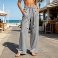 thumbnail image 3 of Wide Leg Pants Joggers Track Pants Women's Lightweight Oversized Trousers Women's Drawstring Sweatpants Elastic Waist Pants with Pockets, 3 of 9