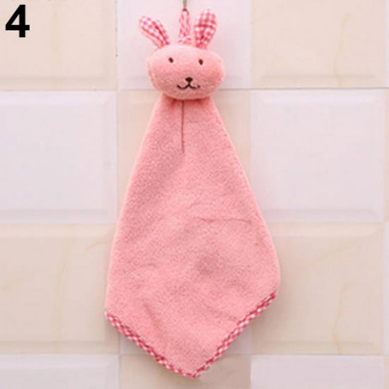 Ewanda store 3 Pack Cute Rabbit Hand Towels,Hand Towels with Hanging  Loop,Kids Hanging Hand Towels for Kitchen Bathroom Home