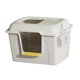 thumbnail image 5 of Caja de arena para gatos con tapa, bandeja de arena para gatos, inodoro grande para gatos con cubierta elevada, orinal para gatos pequeños y medianos, Blanco Yinane Bandeja de arena para gatos con capucha, 5 of 8
