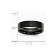 thumbnail image 6 of Stainless Steel 6mm Black IP-plated Brushed Flat Band Size: 8; for Adults and Teens; for Women and Men, 6 of 6