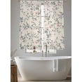 thumbnail image 5 of Spring Flowers Sheer Curtains 72 Inch Length 2 Panels Set Window Treatments, Blue Pink Floral Leaves Farmhouse Vintage Plants Rod Pocket Semi Curtains for Living Room/Bedroom/Kitchen, 104"W x 72"L, 5 of 7
