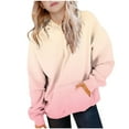 thumbnail image 2 of NAISIBABY Girls Sweatshirt with Hooded 12T, Fashion Gradient Fall Winter Tops Long Sleeve Kids Pullover Fleece Hoodie Pink, 2 of 9