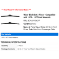 thumbnail image 2 of Wiper Blade Set 2 Piece - Compatible with 1970 - 1977 Ford Maverick 1971 1972 1973 1974 1975 1976, 2 of 2