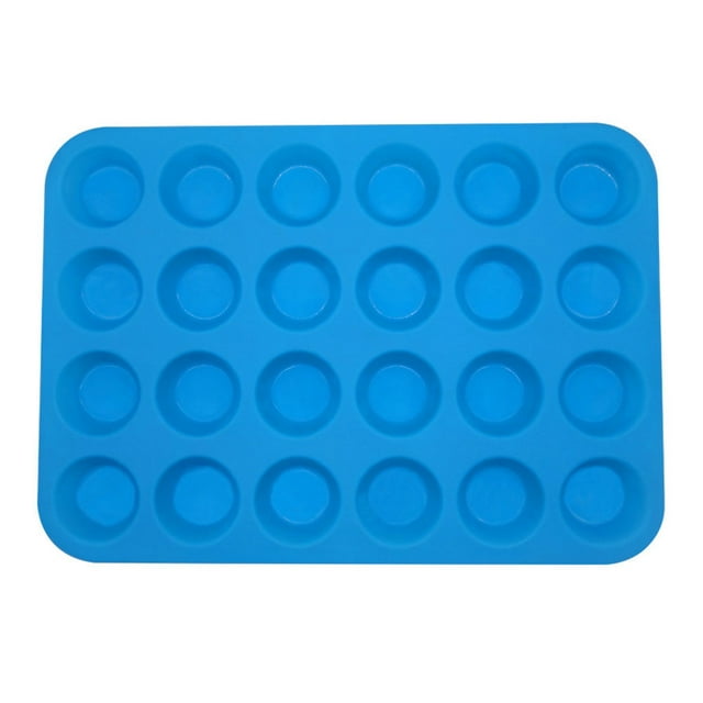 Billuyoard Molde para hornear magdalenas con 24 ranuras, bandeja para moldes de silicona para pasteles y Chocolate, bandeja para hornear postres de cocina Herramientas y accesorios para hornear azul Billuyoard HA8530-01B