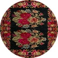 thumbnail image 1 of Ahgly Company Machine Washable Indoor Round Abstract Red Brown Area Rugs, 3' Round, 1 of 7