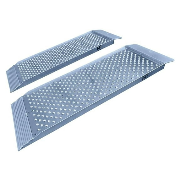 Dual Runner Shed Ramps with Punch Plate Surface & 1,500 lbs. Weight Capacity - 12" Wide, 3' Long (Sold in Pairs)