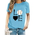 thumbnail image 2 of KALE Baseball Shirt for Women Print Loose T Short Sleeve Top Short Sleeve Blouses Sky Blue, 2 of 4