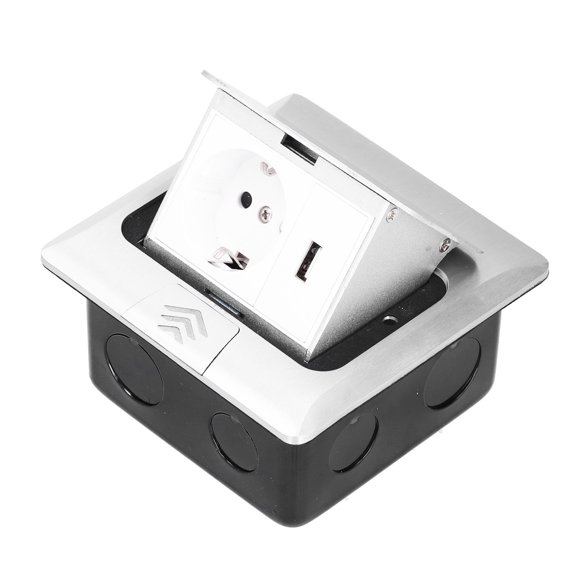 Floor Electrical Outlet, Embedded Floors Socket Power Accessories 250V 16A Pop Up For Shopping Malls For Office Slow Pop Up