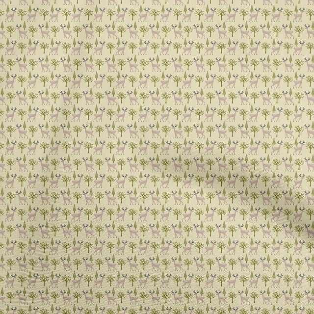 oneOone Cotton Poplin Light Yellow Fabric Animal Craft Projects Decor Fabric Printed By The Yard 42 Inch Wide