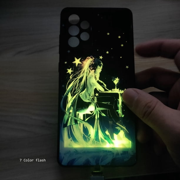 Funda con Flash LED para iPhone, carcasa moderna de cristal para modelos 13 Pro Max, 12, 14, 11, 7, 8 Plus, X, XR, XS, SE20 Fivean unisex