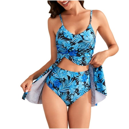 onlyliua Swimsuit Women Modest Tankini Swimsuits for Women Tummy Control Bathing Suit High Waisted Bikini Swimsuit Set Athletic Swimwear Summer Saving Clearance Swimsuit