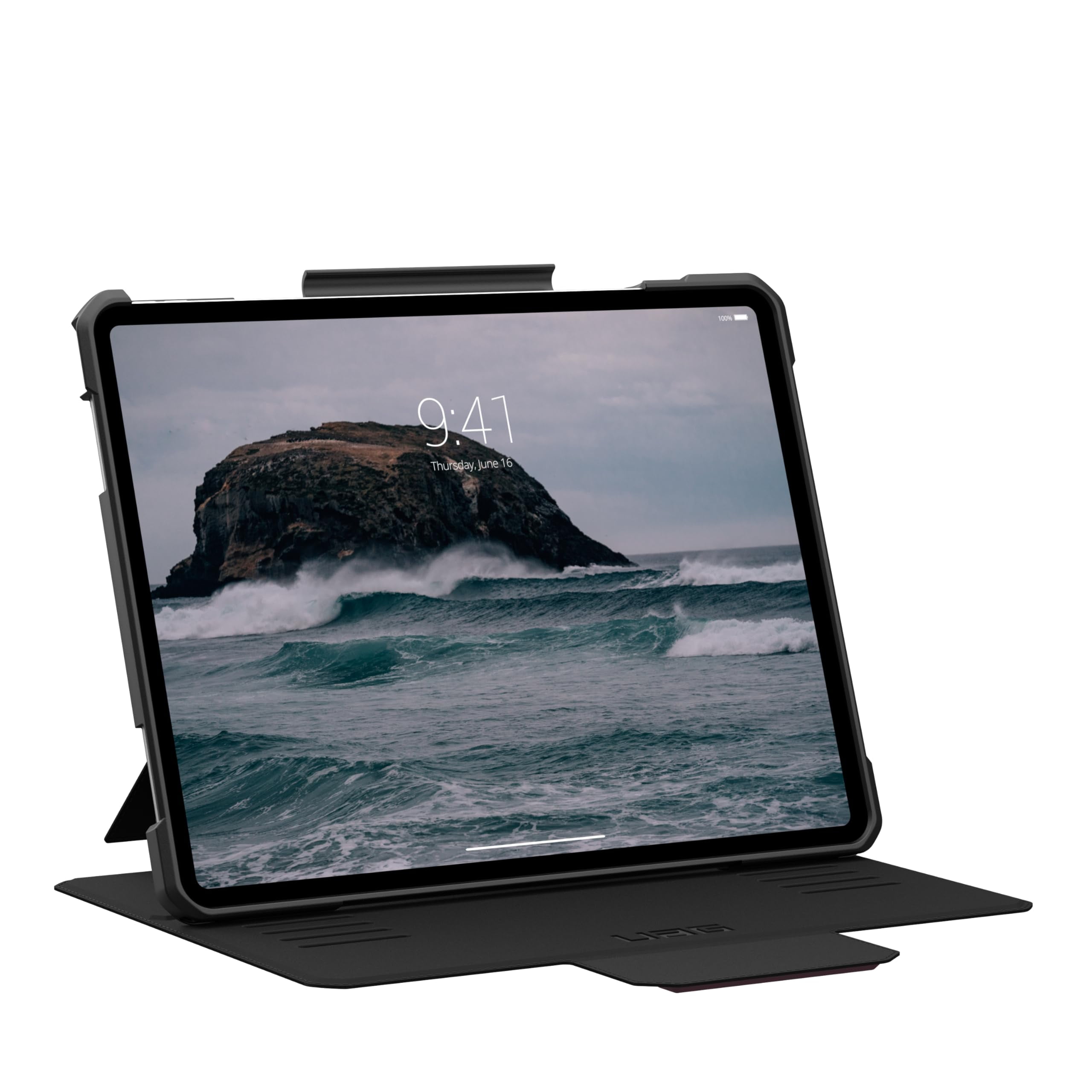 UAG iPad Air 13" Case (1st-3nd Gen 2024-2026) M4/M3 - Rugged Multi-Angle Viewing Folio Protective Cover Pencil Holder & Adjustable Stand, Metropolis SE Bordeaux