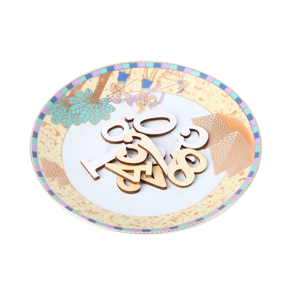10 Per Pack) Weehey JM01483 Wooden ZAKKA Crafts Environmental Protection DIY Numbers Decoration Self-Adhesive Accessories Wooden Numbers for DIY Craft(Numbers 0 to 9