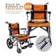 thumbnail image 2 of Silla de Ruedas de Traslado Ligera Plegable con Freno 4x4 naranja, 2 of 10