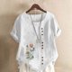 thumbnail image 4 of Túnica de Manga Corta Tops para las Mujeres Océano Pescado Impreso Blusa, Ropa Casual Ver Botón Arriba Camiseta, 4 of 7
