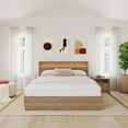 thumbnail image 2 of Harlow 3 Piece Bedroom Set with Slatted Bedframe, Headboard with Integrated Light, 1 Nightstand, 2 of 7