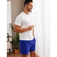 thumbnail image 6 of Pinspark 5.5 Inch Mens Pajama Shorts Sleep Cotton Lounge PJ Lightweight Elastic Waist Drawstring Nightwear Bottom with Pockets, 6 of 6