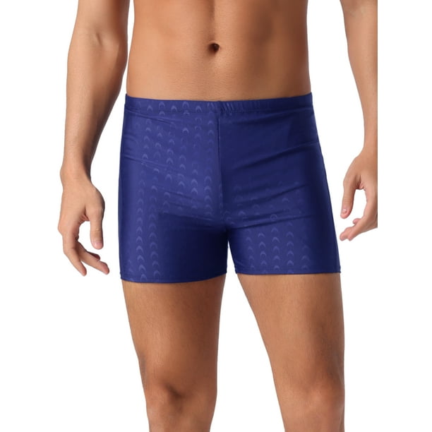 INSPIRAR CHIC Pantalones de baño elásticos de color sólido para hombres, casuales de verano, 38 Azul