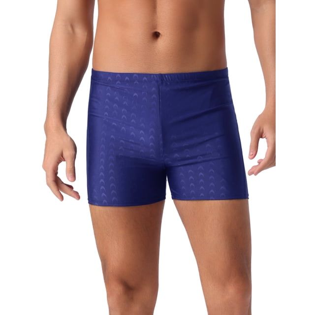 INSPIRAR CHIC Pantalones de baño elásticos de color sólido para hombres, casuales de verano, 38 Azul