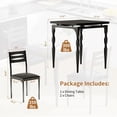 thumbnail image 2 of 3-piece dining mesa set para two con spiral metal legs - compact kitchen mesa set para small spaces, moderno design, ergonomic sillas, fácil montaje, 2 of 7