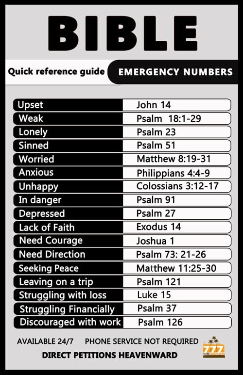 Emergency Bible Verses Printable