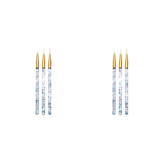 sweethay Juego de 3 uds de pinceles para delineador de uñas con rayas francesas acrílicas, puntas 3D para manicura, bolígrafo de dibujo ultrafino, Oro 2piezas sweethay CBP104218