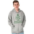 thumbnail image 5 of Keep Calm Shake Shamrocks St Paddys Zip Up Hoodie Men's Women's Brisco Brands L, 5 of 6