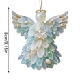 thumbnail image 2 of Voglyf Sea Glass Christmas Angel Hanging Ornament, Nautical Beach‑Style Xmas Decoration Adorned, Glitter Silver Star Topper, Festive Hanging Pendant for Holiday Home, Xmas Tree & Wall Decor, 2 of 7