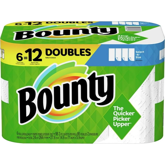 BLUEHOME-US Select-A-Size Paper Towels | White Big Rolls, 6 Count (74 Sheets/Roll)