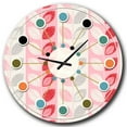 thumbnail image 1 of Designart 'Botanical Retro Design I Mid-Century Modern Wall Clock, 1 of 1