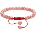 thumbnail image 1 of Bracelet Ajustable Unisexe en Perles Rondes de 6 mm en Rhodochrosite Argentine Naturelle de Qualité A 7 Pouces, 1 of 3