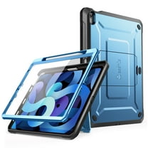 SUPCASE for iPad Air 5th Generation / iPad Air 4th Generation Case with Pencil Holder (Unicorn Beetle Pro), [Built-in Screen Protector & Stand] Rugged Case for iPad Air 5/4 10.9 Inch -Metallic Blue