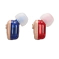 thumbnail image 5 of Audífonos recargables con cancelación de ruido, ligeros, digitales, para personas mayores, adultos, color azul y rojo, 5 of 5