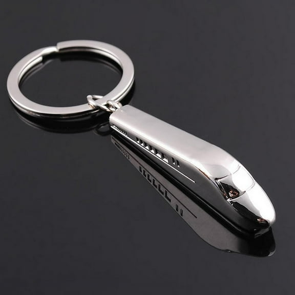 CANKER Silver Metal Keyfob 3D Car Locomotive Train Head Keyring Keychain Key Chain Ring