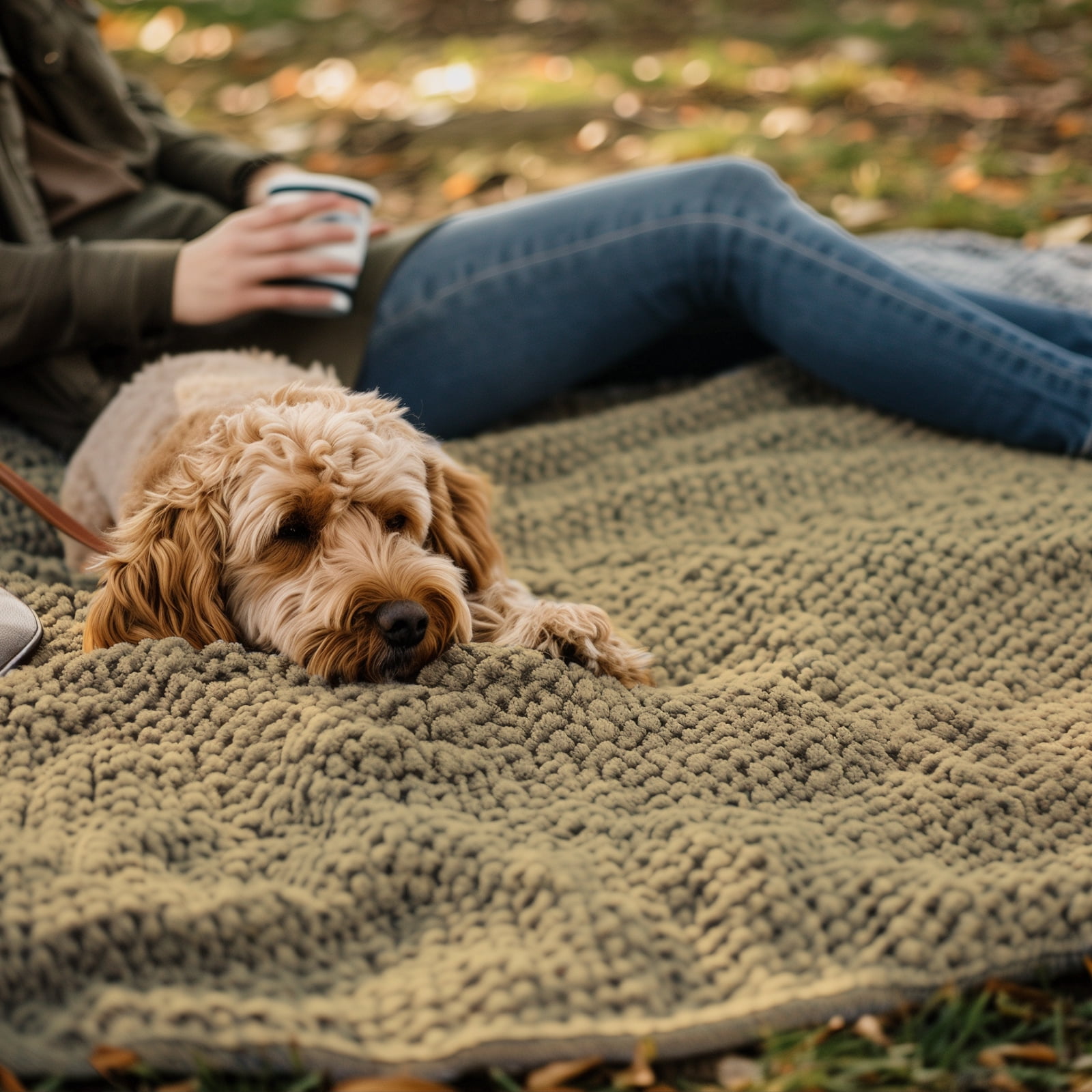 Muddy MatÂ® Dog Blanket - Chenille Water Absorption Blanket for Bed & Couch Cover for Dogs Washable, Anti-Slip Soft and Durable Furniture Protector for Dogs - Beige 48"x56"
