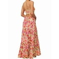 thumbnail image 2 of Summer Floral Women Spaghetti Straps Hollow Out Tie Front Maxi Dress Flowy Smocked - Dress Pink Orange M, 2 of 5
