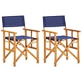 thumbnail image 1 of vidaXL Chaises de Réalisateur 2 Pcs Bois d'Acacia Massif Bleu, 1 of 5