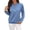 Blue, variant on Women's Half Zip Tops Crew Neck Long Sleeve Texture Pullover Fall Winter Fashion Casual Sweatshirts Loose Fit (XL, Army Green)