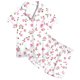 thumbnail image 5 of Odeerbi 2-12 Años Niños Niñas Pijama de Verano de Satén Con Solapa de Muesca Camisas de Manga Corta Pantalones Cortos Conjunto Suave Estampado Floral Ropa de Dormir, 5 of 5