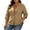 A-Khaki, variant on Women's Plus Size Suit Jacket Lapel Button Pleated Ruffled Three-Quarter Sleeve Blazer for Casual Office A-Blue L