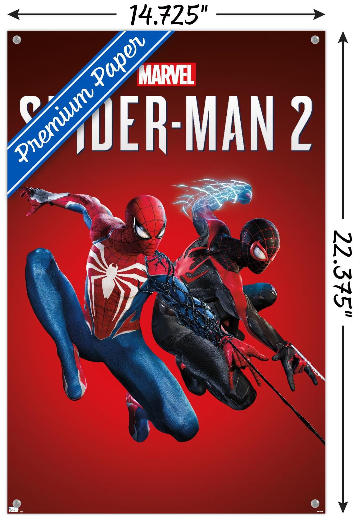 Marvel Spider-Man 2 (2023) - Key Art Wall Poster with Push Pins
