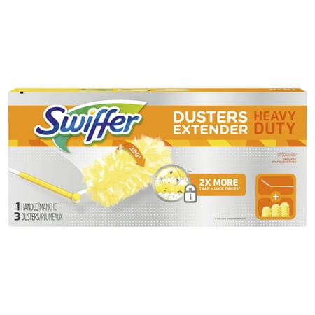 Swiffer Dusters Heavy Duty Extendable Handle Starter Kit (1 Handle, 3 Dusters)