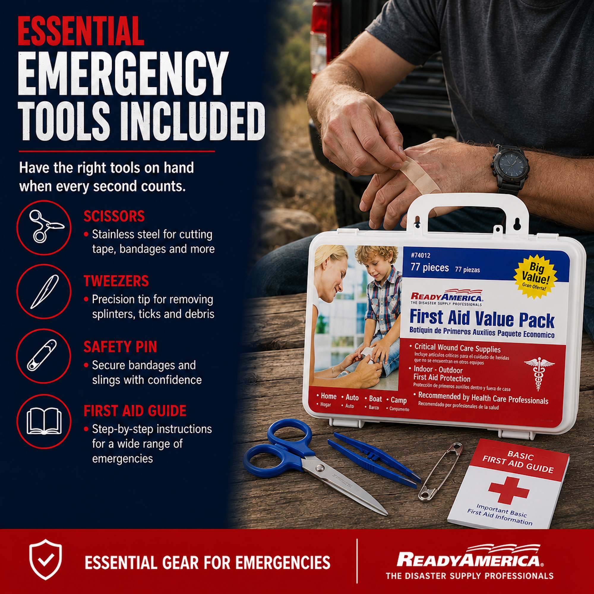 Ready America 77-Piece First Aid Kit Value Pack photo 3