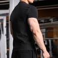 thumbnail image 3 of FRSASU Men's Workout T-Shirts Slim Fit Stretchy Crew Neck Athletic Running Short Sleeve Crew Neck Gym Tops Black, 3 of 6