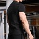 thumbnail image 3 of Ceisia Men's Slim Fit Crew Neck Short Sleeve T-Shirt High Stretch German Velvet Athletic Top Black L Gifts, 3 of 6