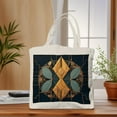 thumbnail image 3 of Geometric Tote Bag - Dark Blue Canvas with Golden & Teal Symmetrical Design Perfect for Shopping Travel & Parties, 3 of 6