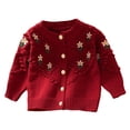 thumbnail image 1 of Winter girl sweater new baby knitted embroidered cardigan coat baby wool clothes, 1 of 5